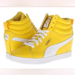 Puma Women's Classic Wedge II Dandelion/White High-Top Sneakers Size 8